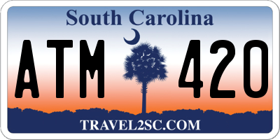 SC license plate ATM420