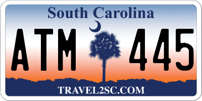 SC license plate ATM445