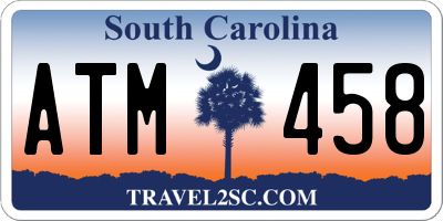 SC license plate ATM458