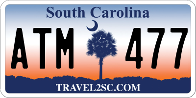 SC license plate ATM477