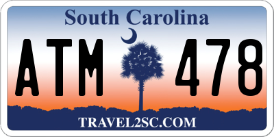 SC license plate ATM478