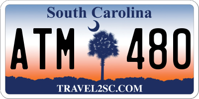 SC license plate ATM480