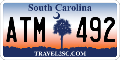 SC license plate ATM492