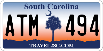 SC license plate ATM494