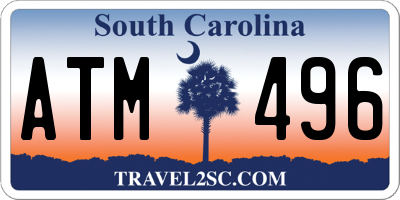 SC license plate ATM496