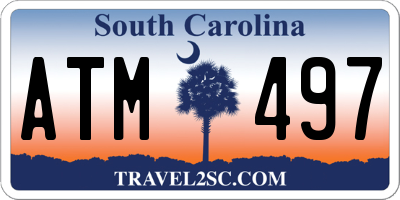 SC license plate ATM497
