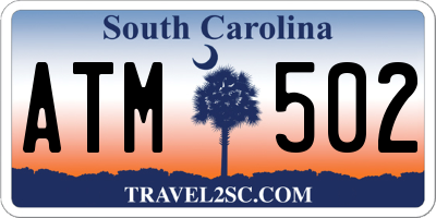 SC license plate ATM502