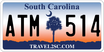 SC license plate ATM514