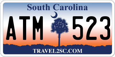 SC license plate ATM523