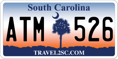 SC license plate ATM526