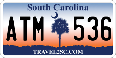 SC license plate ATM536