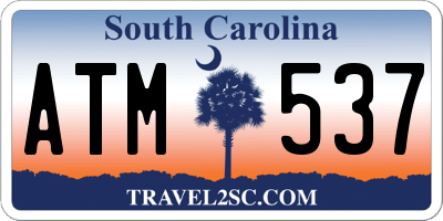 SC license plate ATM537