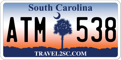 SC license plate ATM538
