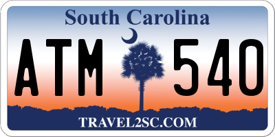 SC license plate ATM540