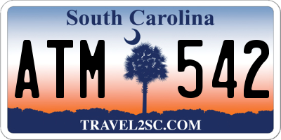 SC license plate ATM542
