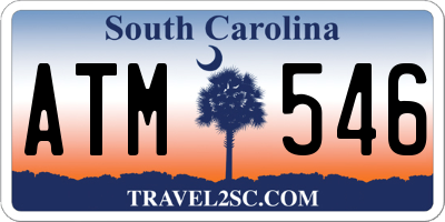 SC license plate ATM546