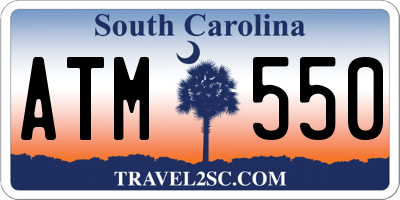 SC license plate ATM550