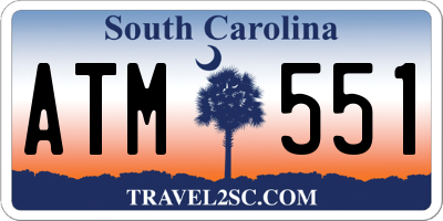 SC license plate ATM551