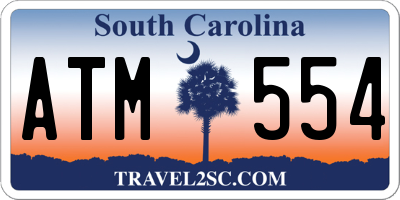 SC license plate ATM554