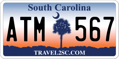 SC license plate ATM567