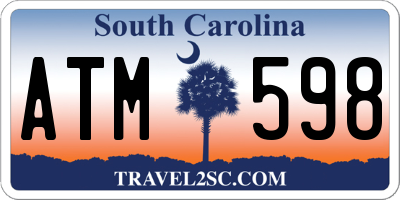 SC license plate ATM598