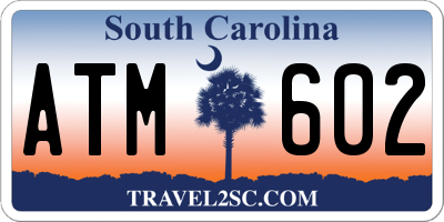 SC license plate ATM602