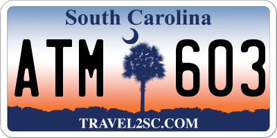 SC license plate ATM603