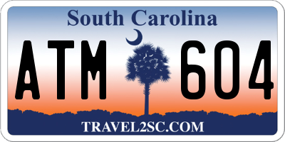 SC license plate ATM604