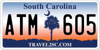 SC license plate ATM605