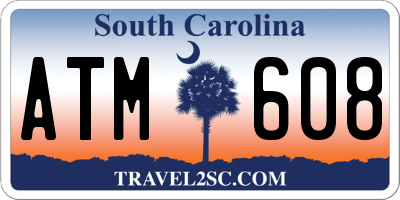SC license plate ATM608