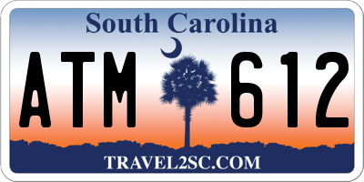 SC license plate ATM612