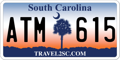 SC license plate ATM615
