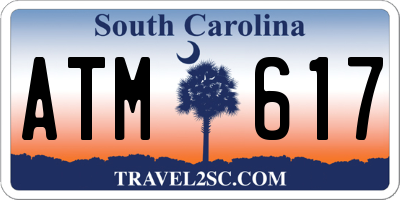 SC license plate ATM617