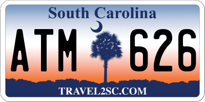SC license plate ATM626