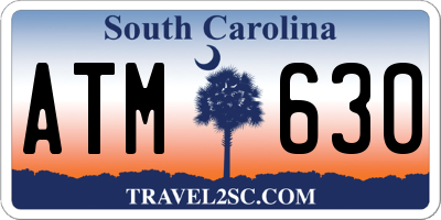 SC license plate ATM630