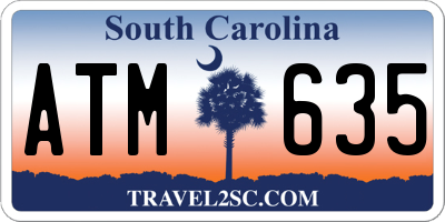 SC license plate ATM635