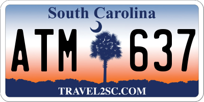 SC license plate ATM637