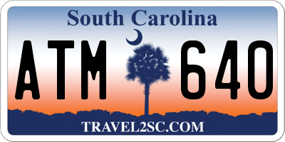 SC license plate ATM640