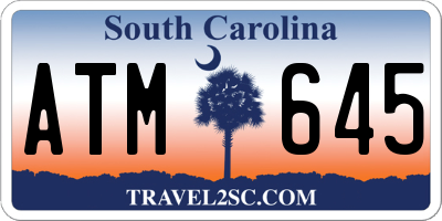 SC license plate ATM645