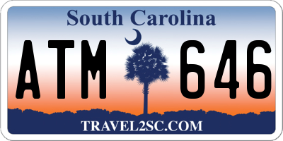 SC license plate ATM646