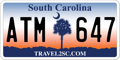 SC license plate ATM647