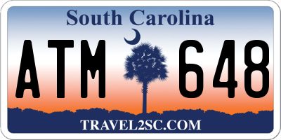 SC license plate ATM648