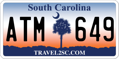 SC license plate ATM649