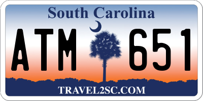 SC license plate ATM651