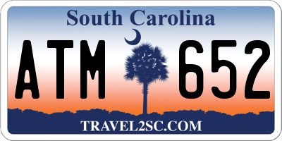 SC license plate ATM652