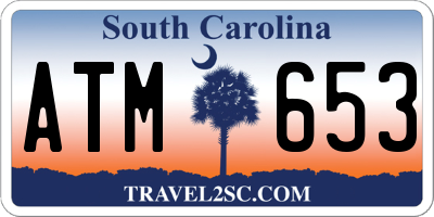 SC license plate ATM653