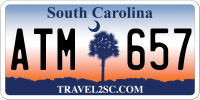 SC license plate ATM657