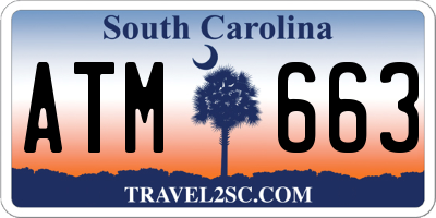 SC license plate ATM663