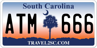 SC license plate ATM666