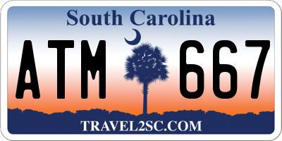 SC license plate ATM667
